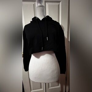 Black Super Cropped Hoodie